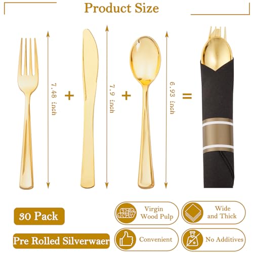 Pre-Rolled Disposable Plastic Cutlery Set for Parties