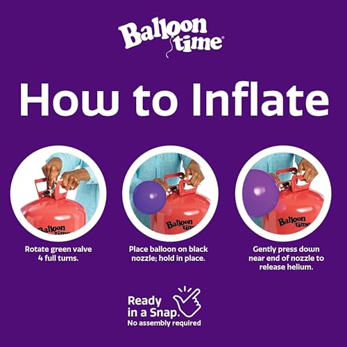 Balloon Time 14.9 Cu Ft Helium Tank Kit with 50 Balloons