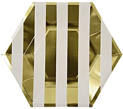 FMOPQ Gold Christmas Party Plates, Cups & Napkins Set