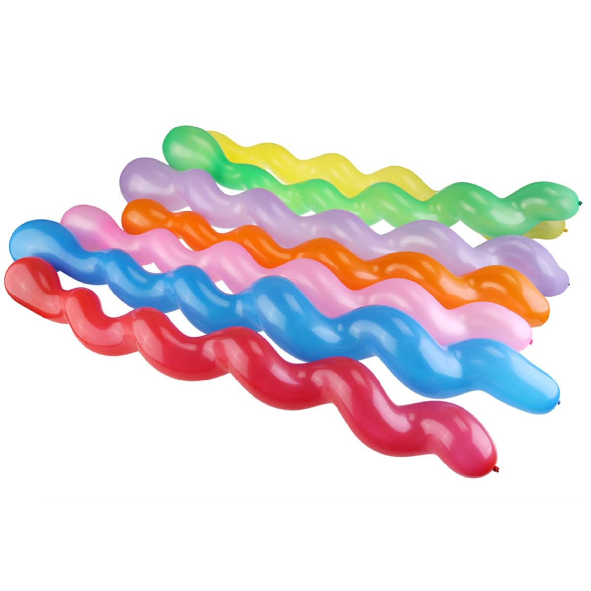 100-Pack Thick Natural Latex Spiral Balloons for Birthdays