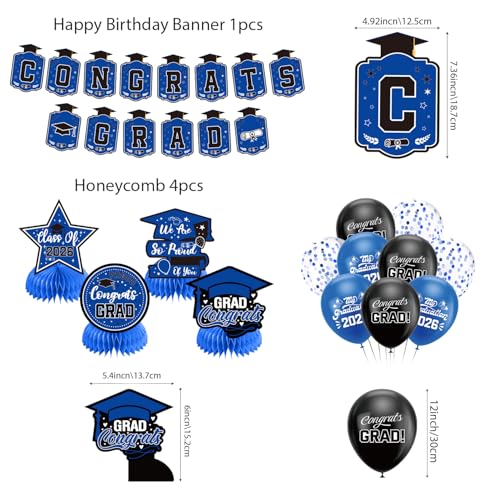 Class of 2026 Black & Gold Graduation Party Banner