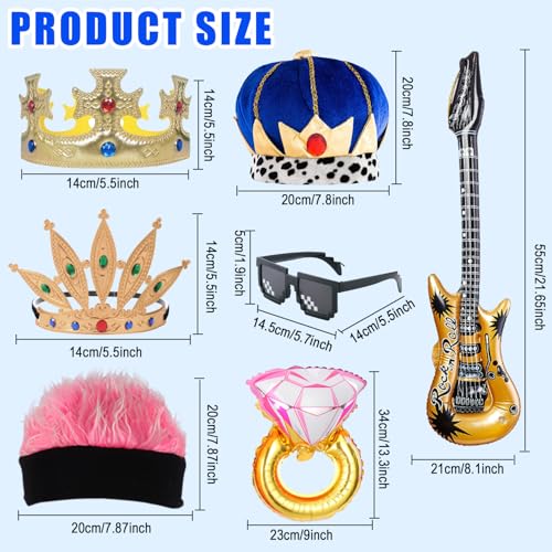 Opulent Photo Booth Props Kit with Hats, Wigs & Glasses