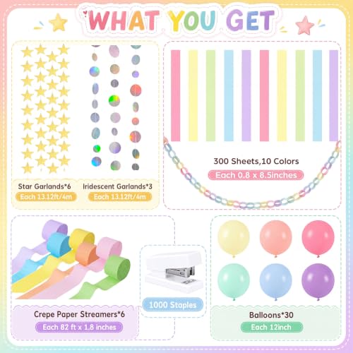 Resholder 360-Piece Birthday Party Hanging Decoration Kit