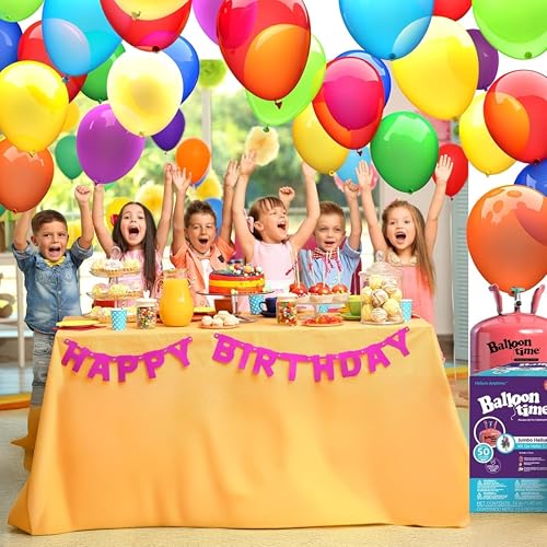 Balloon Time 14.9 Cu Ft Helium Tank Kit with 50 Balloons