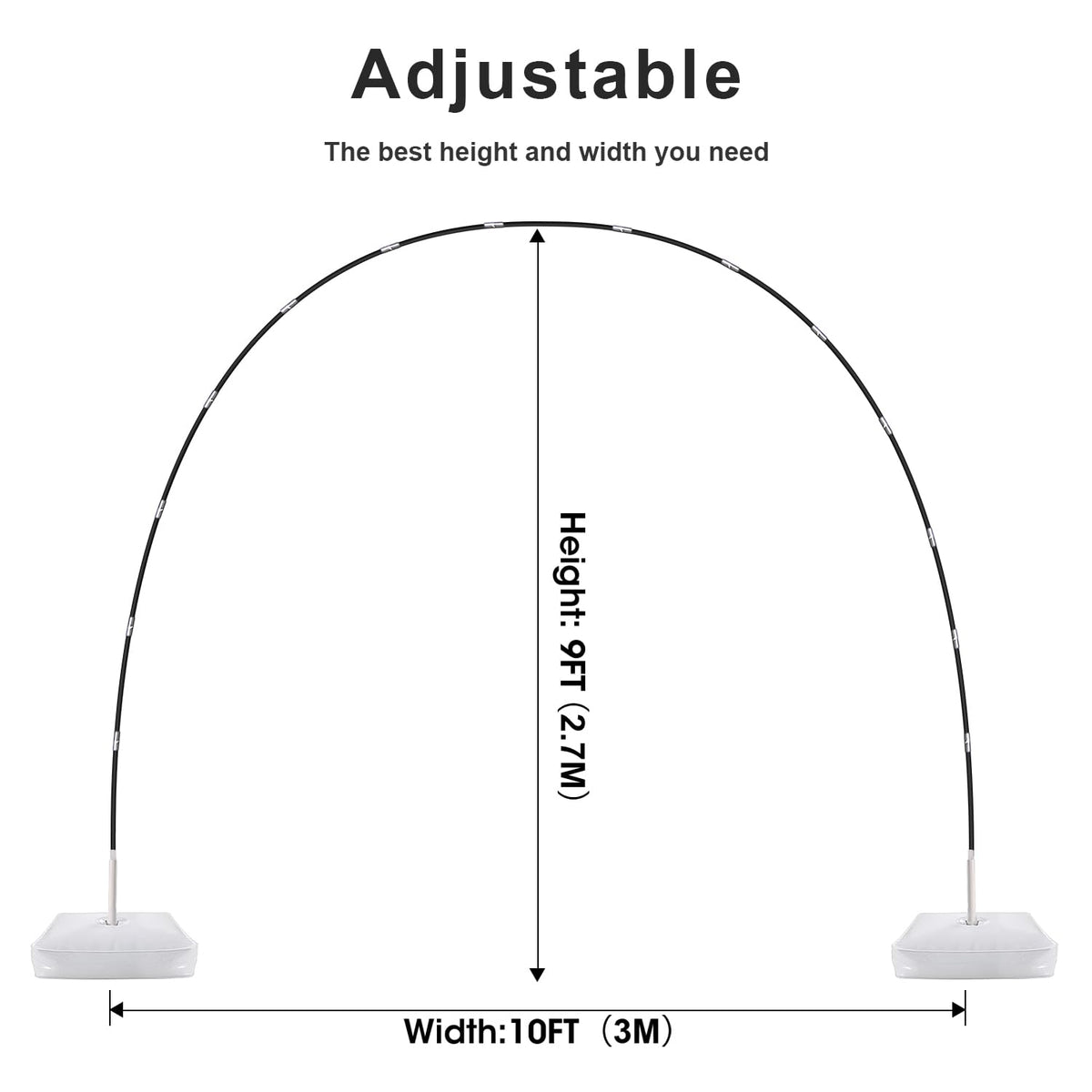Chamvis 9FT x 10FT Adjustable Balloon Arch Stand Kit