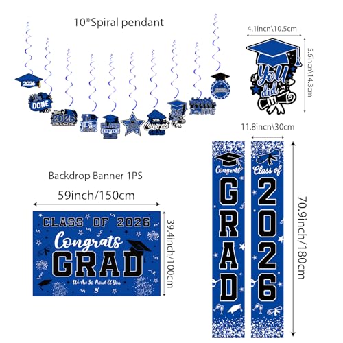 Class of 2026 Black & Gold Graduation Party Banner