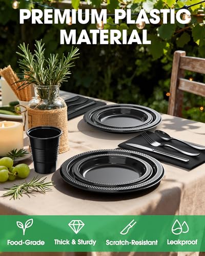 Pureegg 350-Piece Disposable Dinnerware Set for 50 Guests