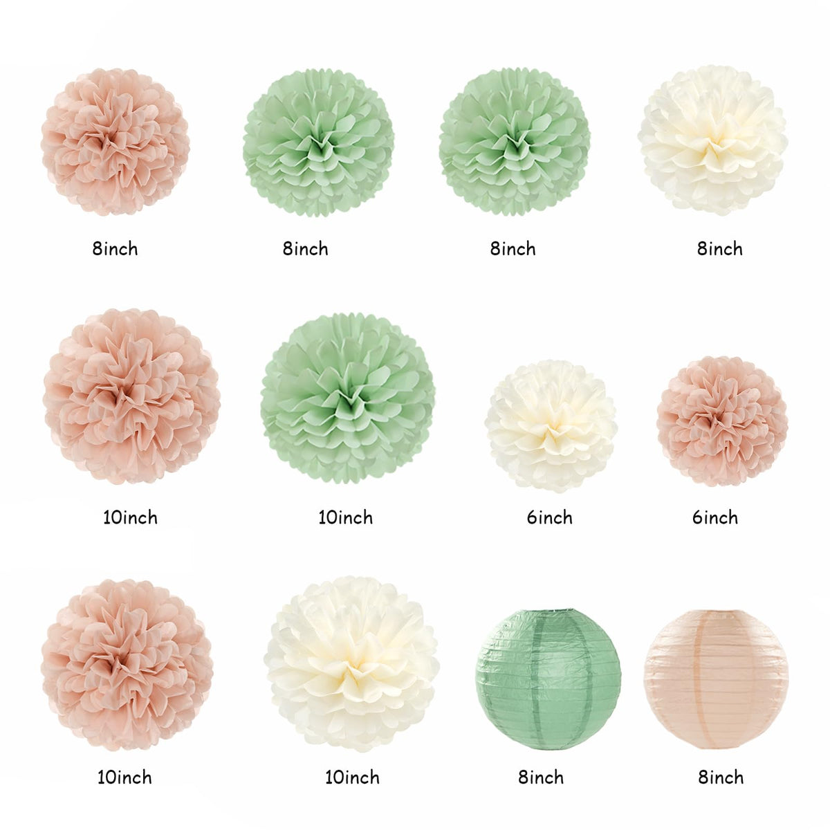 Hugmoon Birthday Decoration Set with Pom Poms & Lanterns