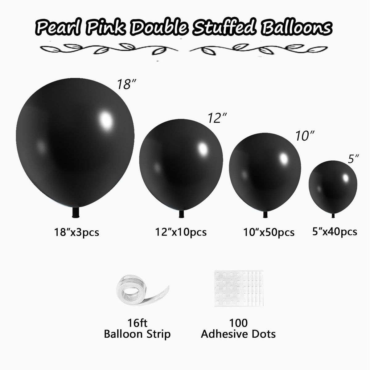108-Piece Double-Stuffed Balloon Garland Arch Kit, 5–18 Inch