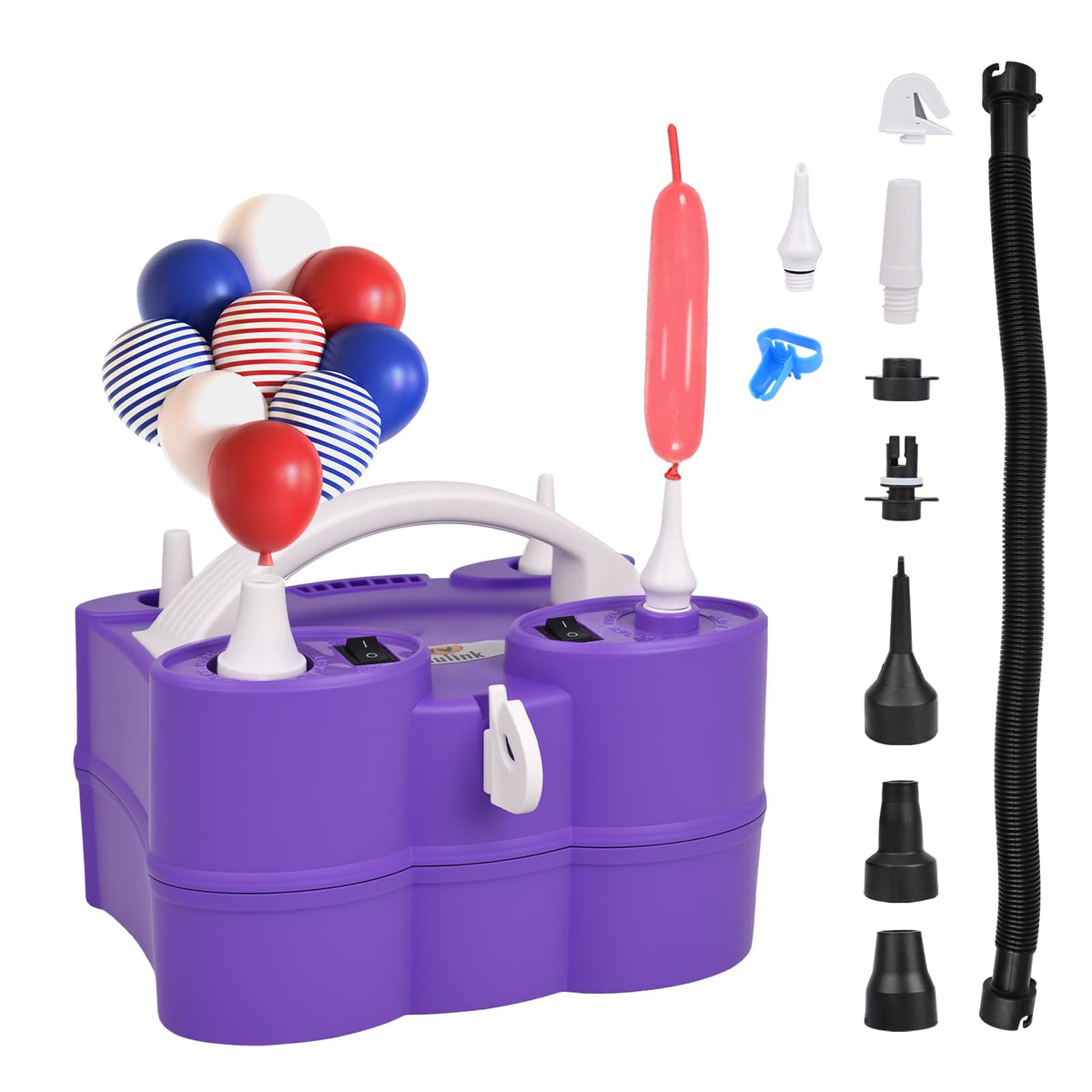 Nulink Portable 600W Electric Balloon Pump with Dual Nozzles