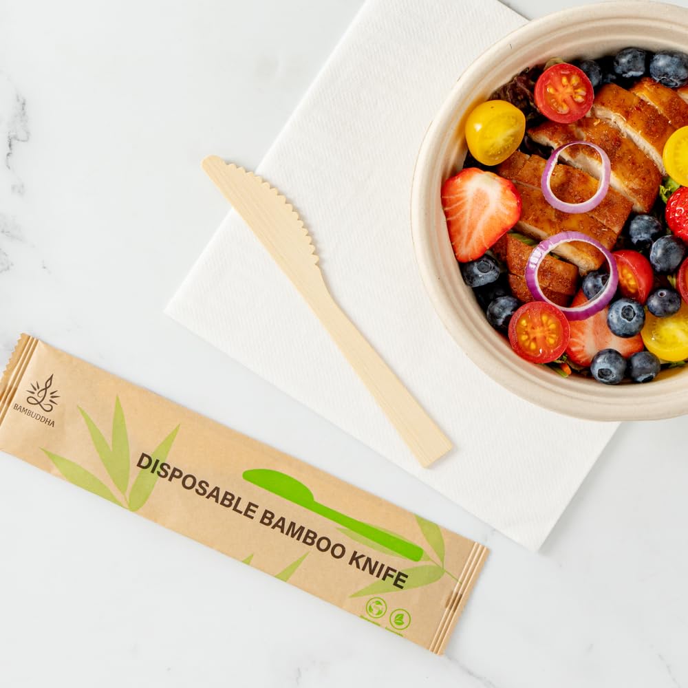 Restaurantware Bambuddha 7-Inch Disposable Bamboo Knives