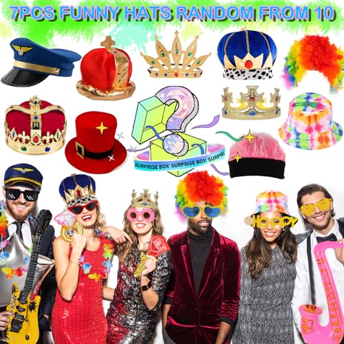 Opulent Photo Booth Props Kit with Hats, Wigs & Glasses