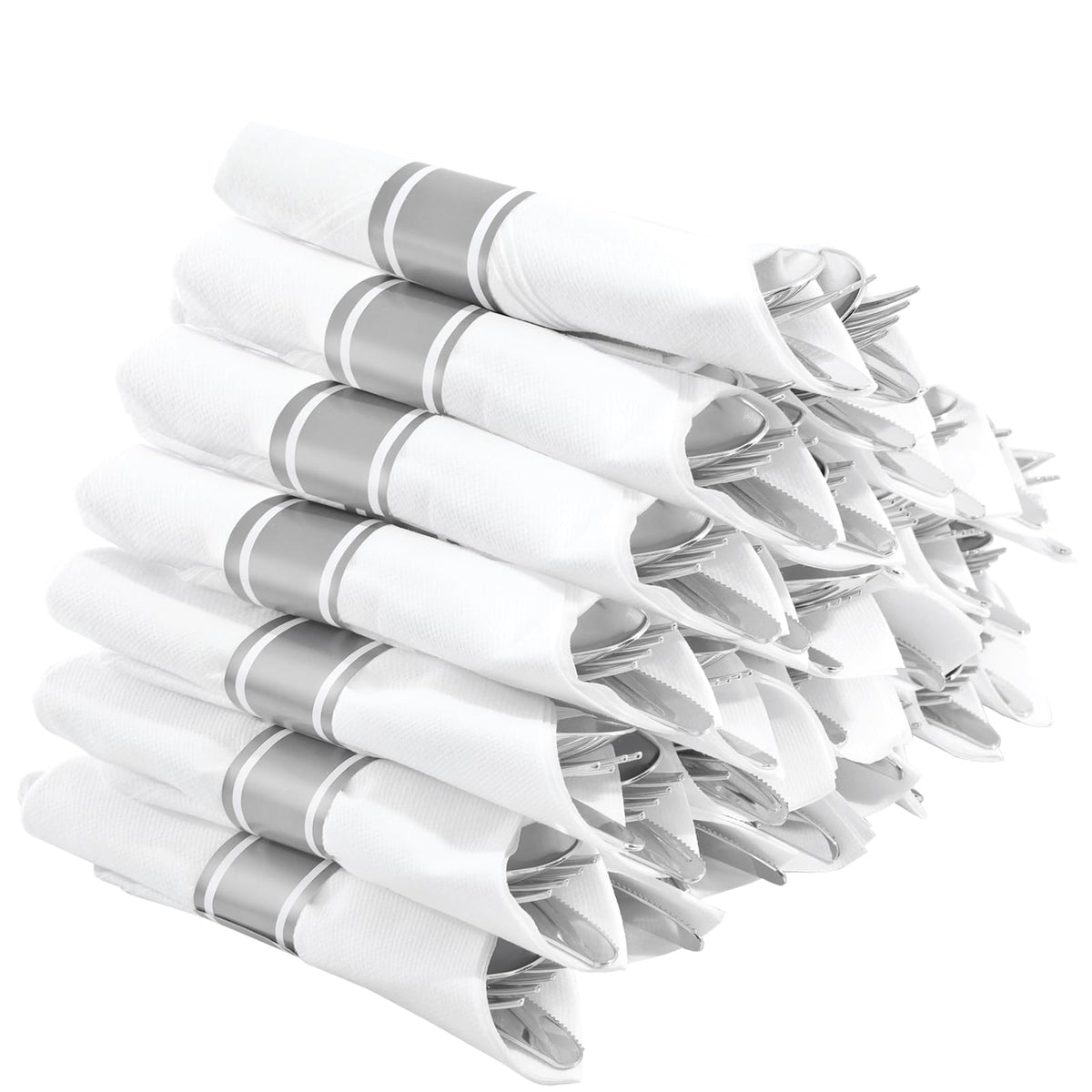 Pre-Rolled Disposable Plastic Cutlery Set for Parties