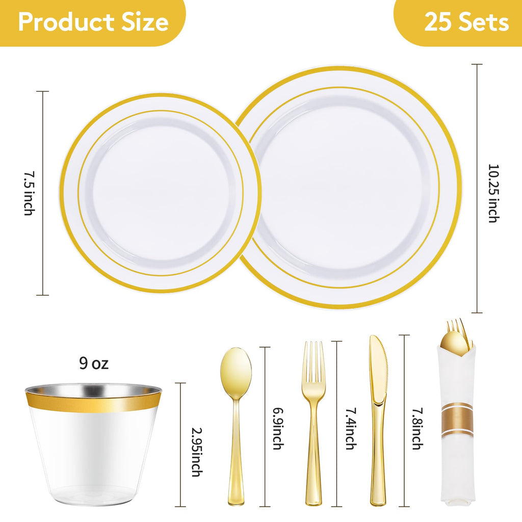 Goodluck Pre-Rolled Plastic Dinnerware Set for Parties