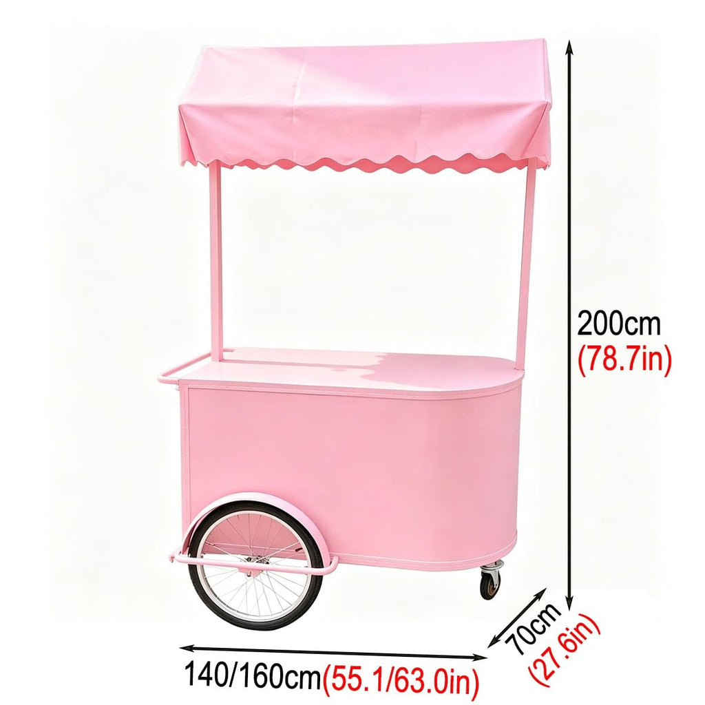 Mobile Iron Snack Cart with Wheels for Parties & Events