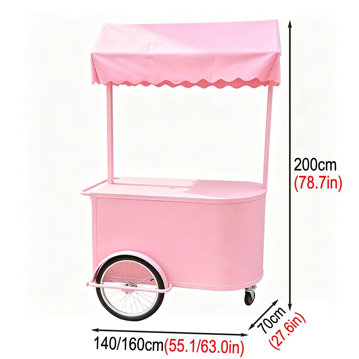 Mobile Iron Snack Cart with Wheels for Parties & Events