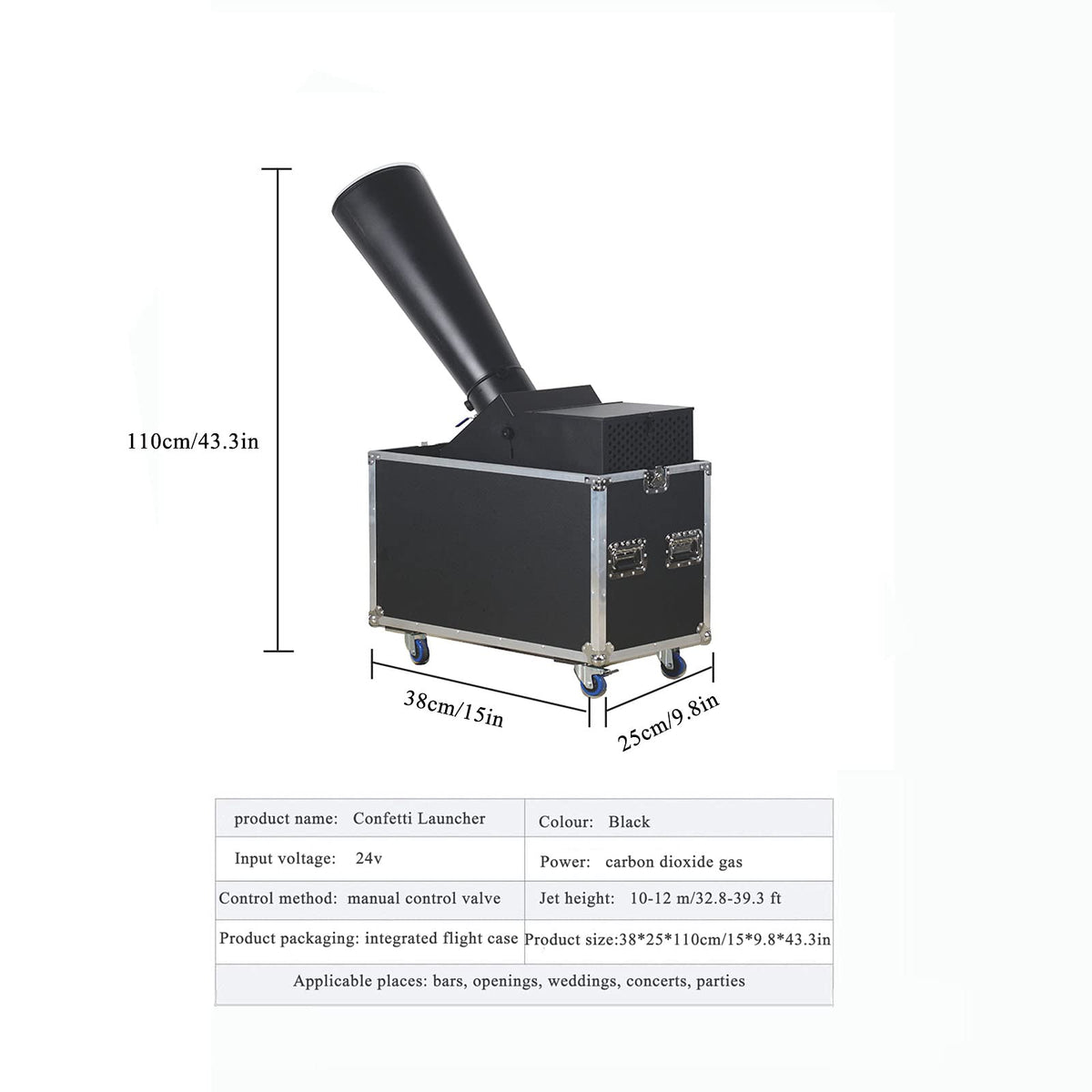Manual CO2 Confetti Launcher for Weddings, Parties & Events
