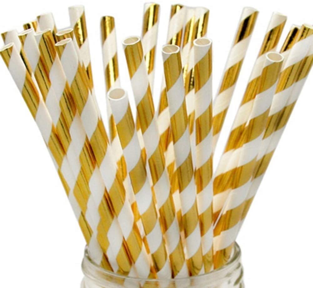 FMOPQ Gold Christmas Party Plates, Cups & Napkins Set