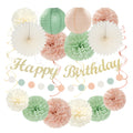 Hugmoon Birthday Decoration Set with Pom Poms & Lanterns