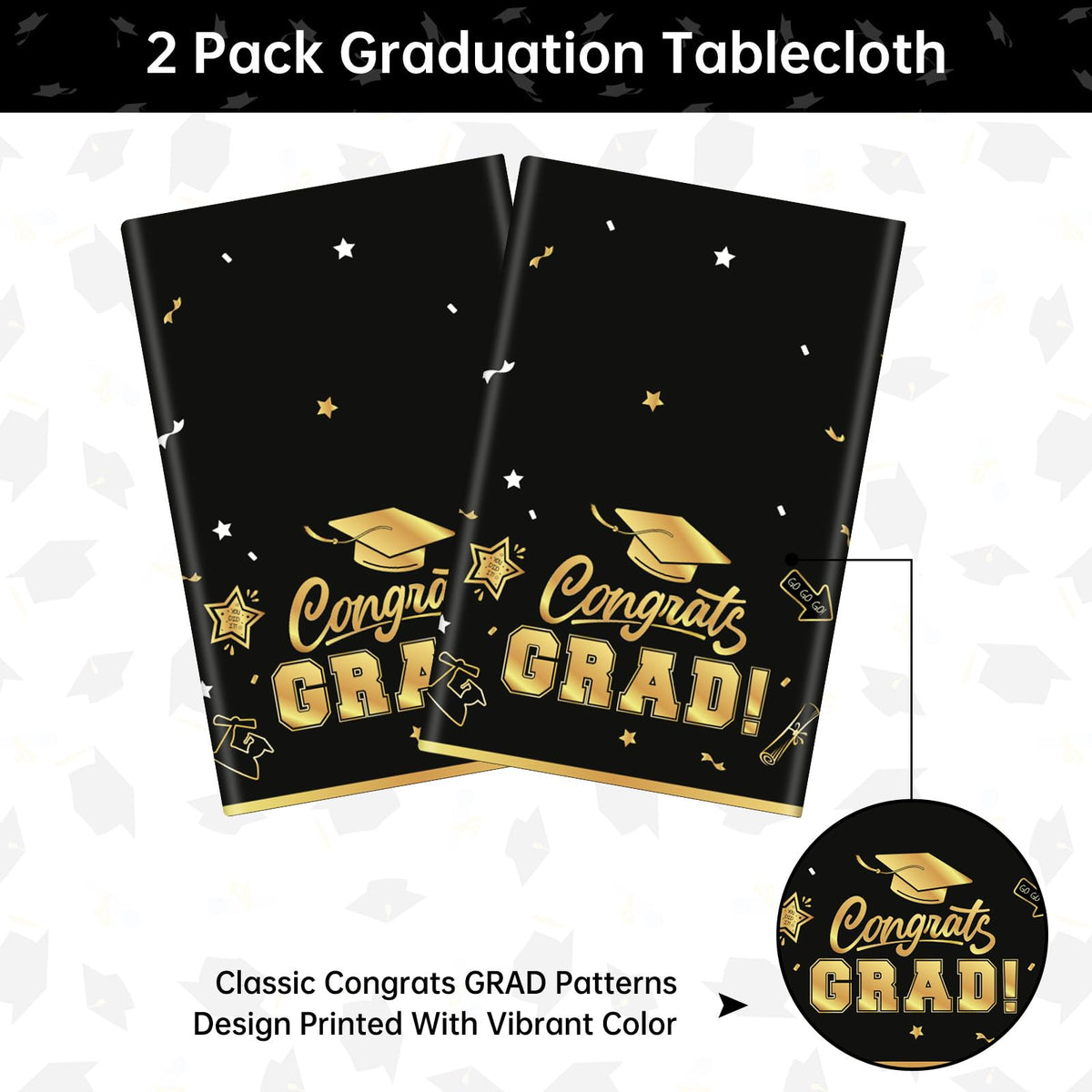 Litmitfu 2-Pack Class of 2026 Graduation Tablecloths