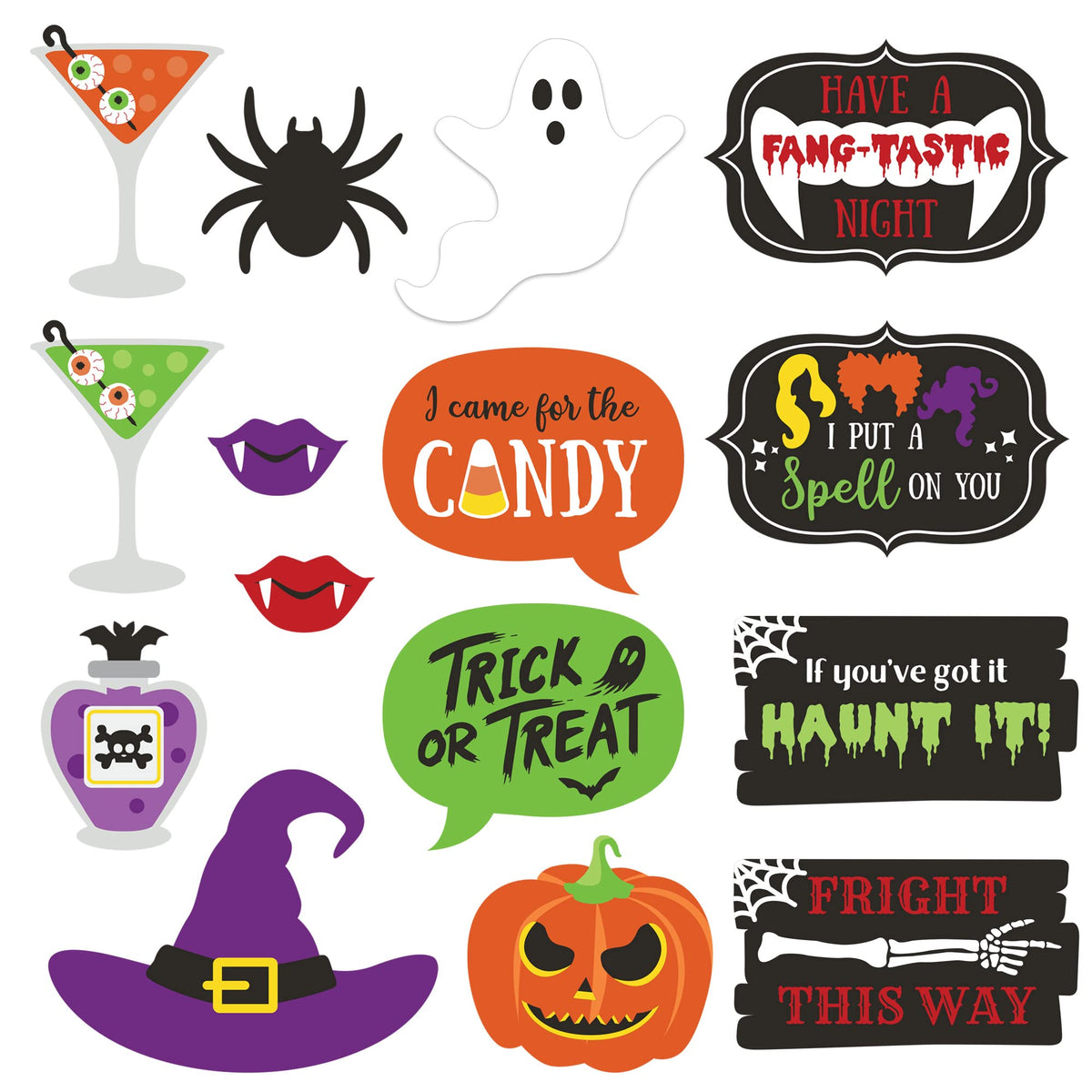 Fully Assembled Photo Booth Props & Selfie Signs for Parties
