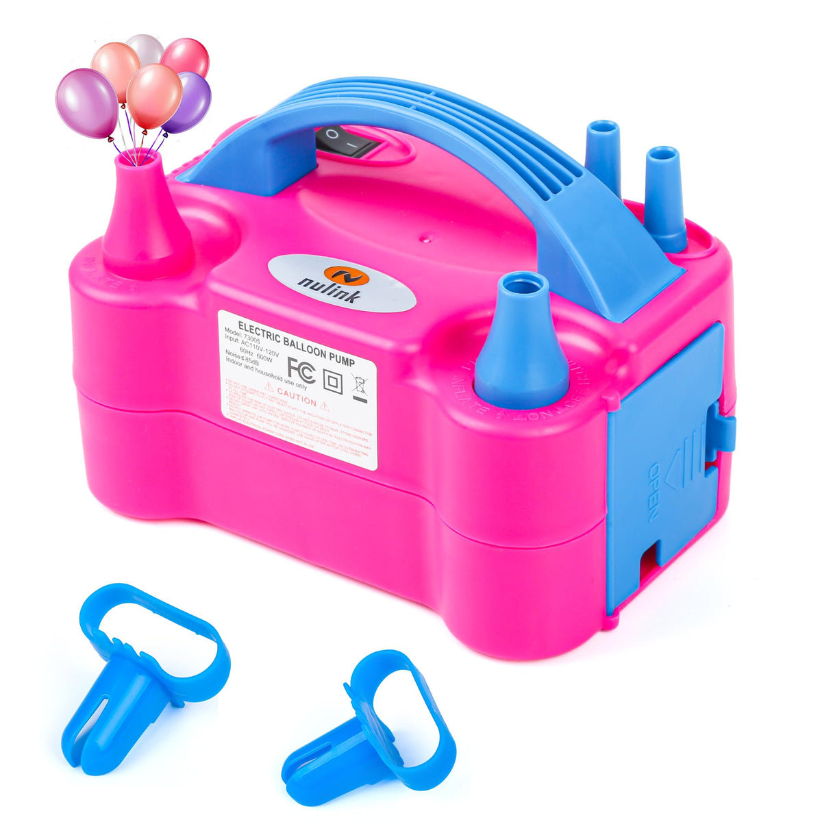 Nulink Portable 600W Electric Balloon Pump with Dual Nozzles