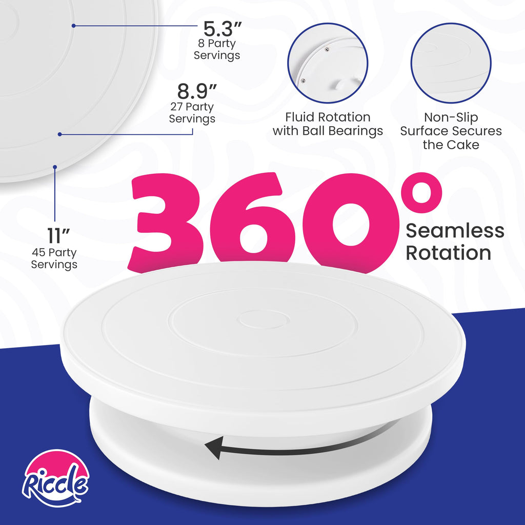 Riccle 88-Piece Cake Decorating Kit with Blue Turntable