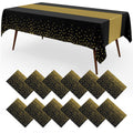 Smiry 12-Pack Gold Print Plastic Tablecloths, 54x108 in
