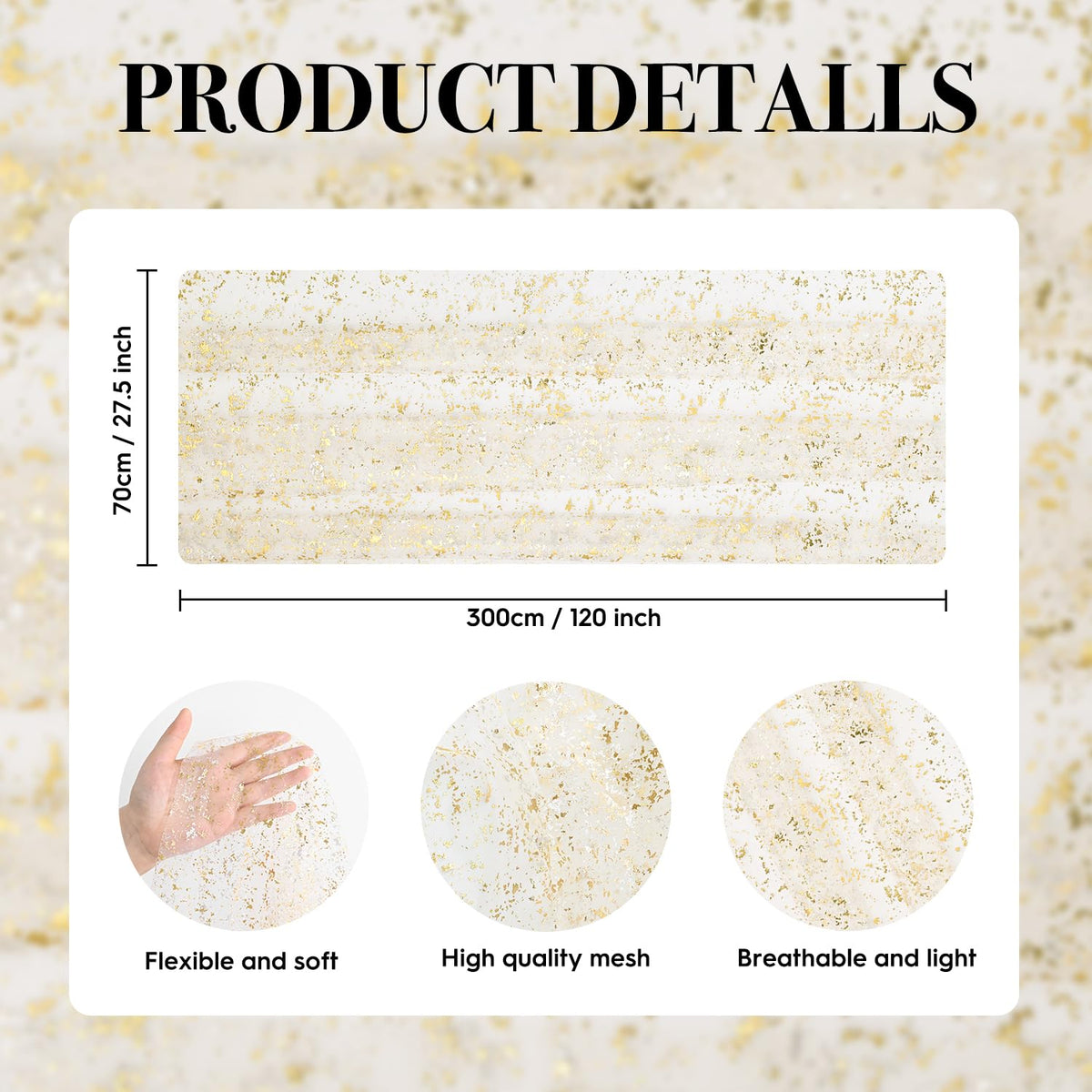 Artoid Mode Glitter Foil Gauze Table Runner for Parties
