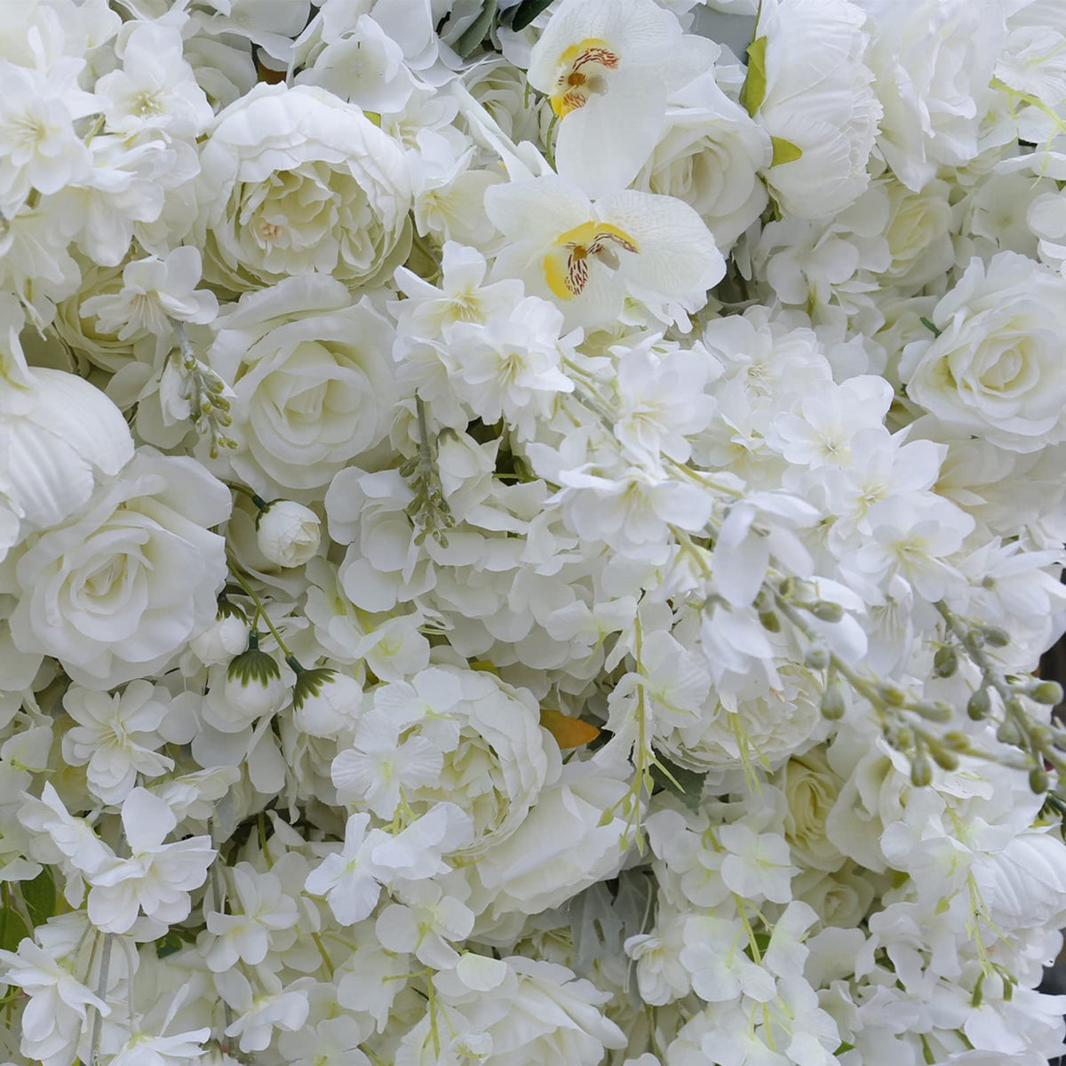 YHdtUO 3D White Rose Flower Wall Photo Booth Backdrop