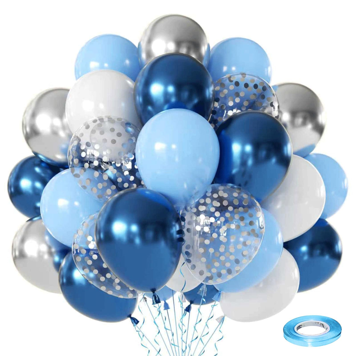 Zesliwy 50-Piece Rose Gold & White Confetti Balloon Set