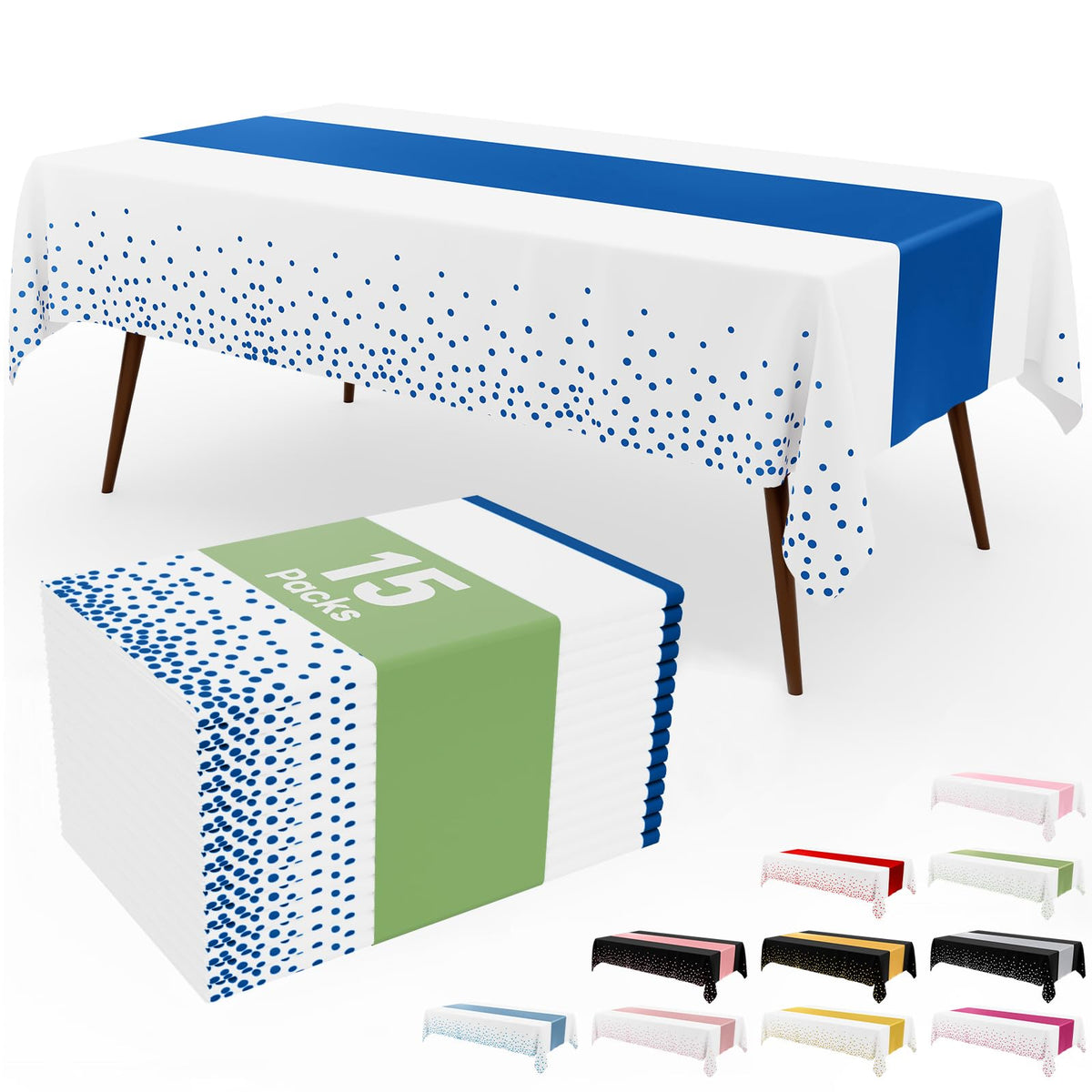 Smiry 12-Pack Gold Print Plastic Tablecloths, 54x108 in