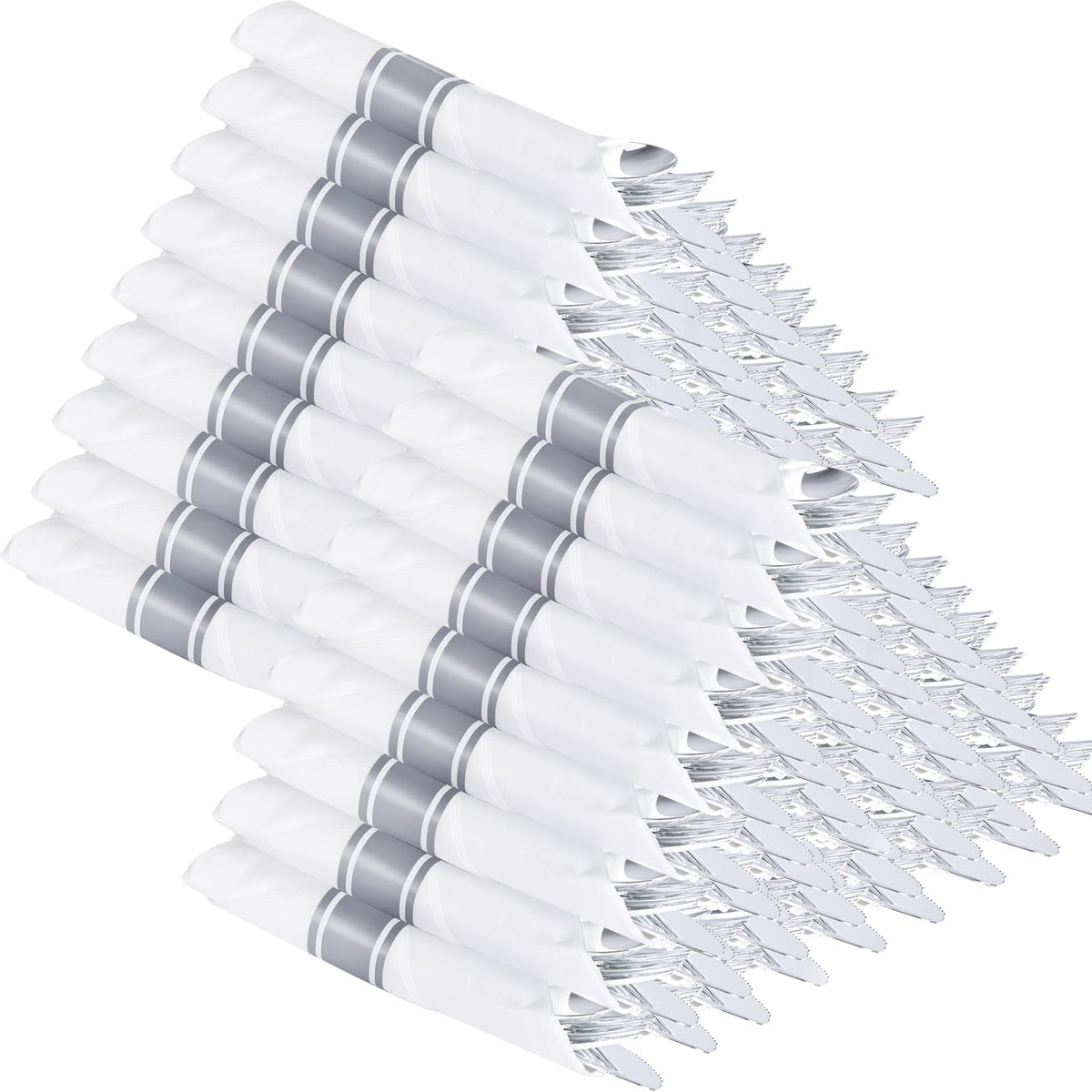 Pre-Rolled Disposable Plastic Cutlery Set for Parties