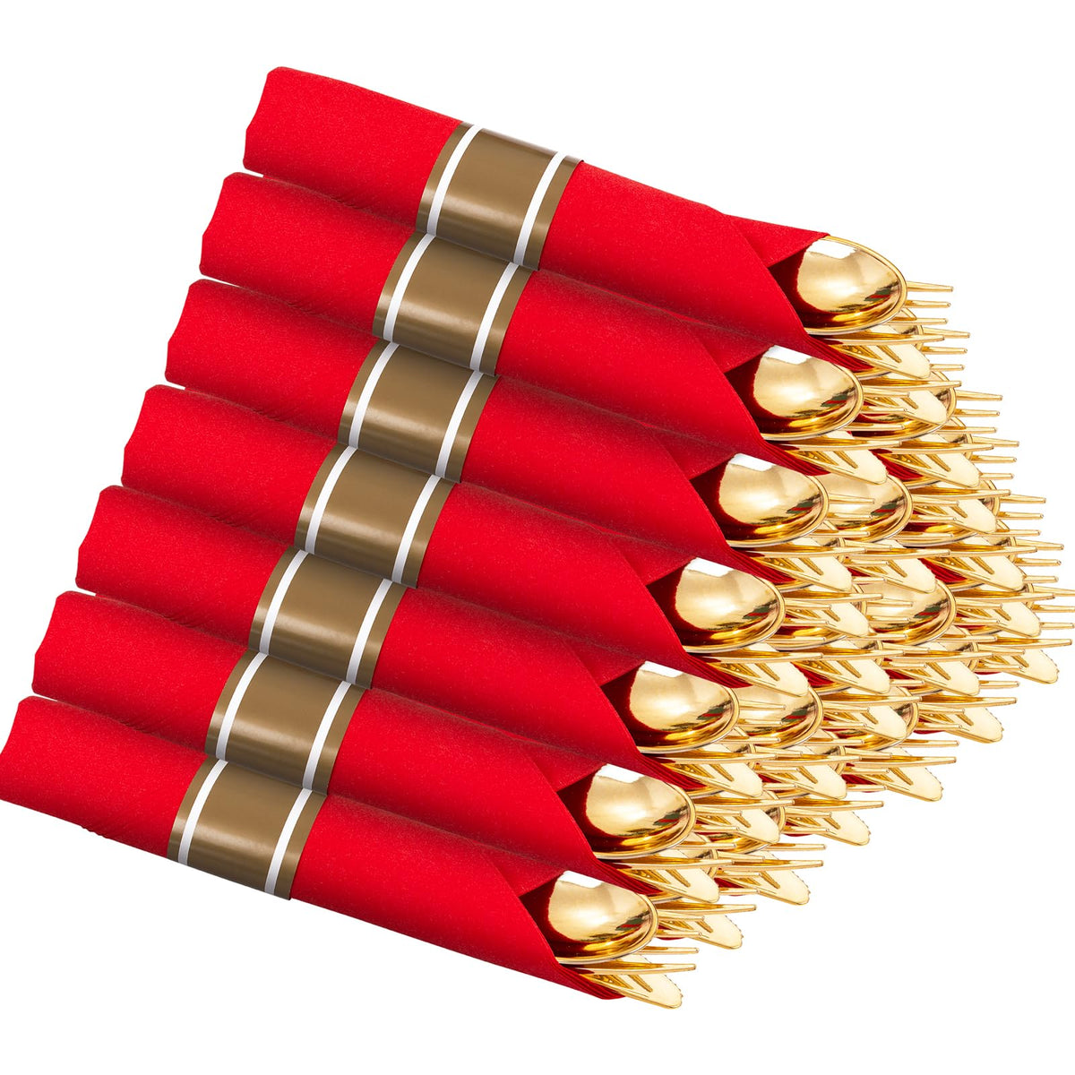 Pre-Rolled Disposable Plastic Cutlery Set for Parties