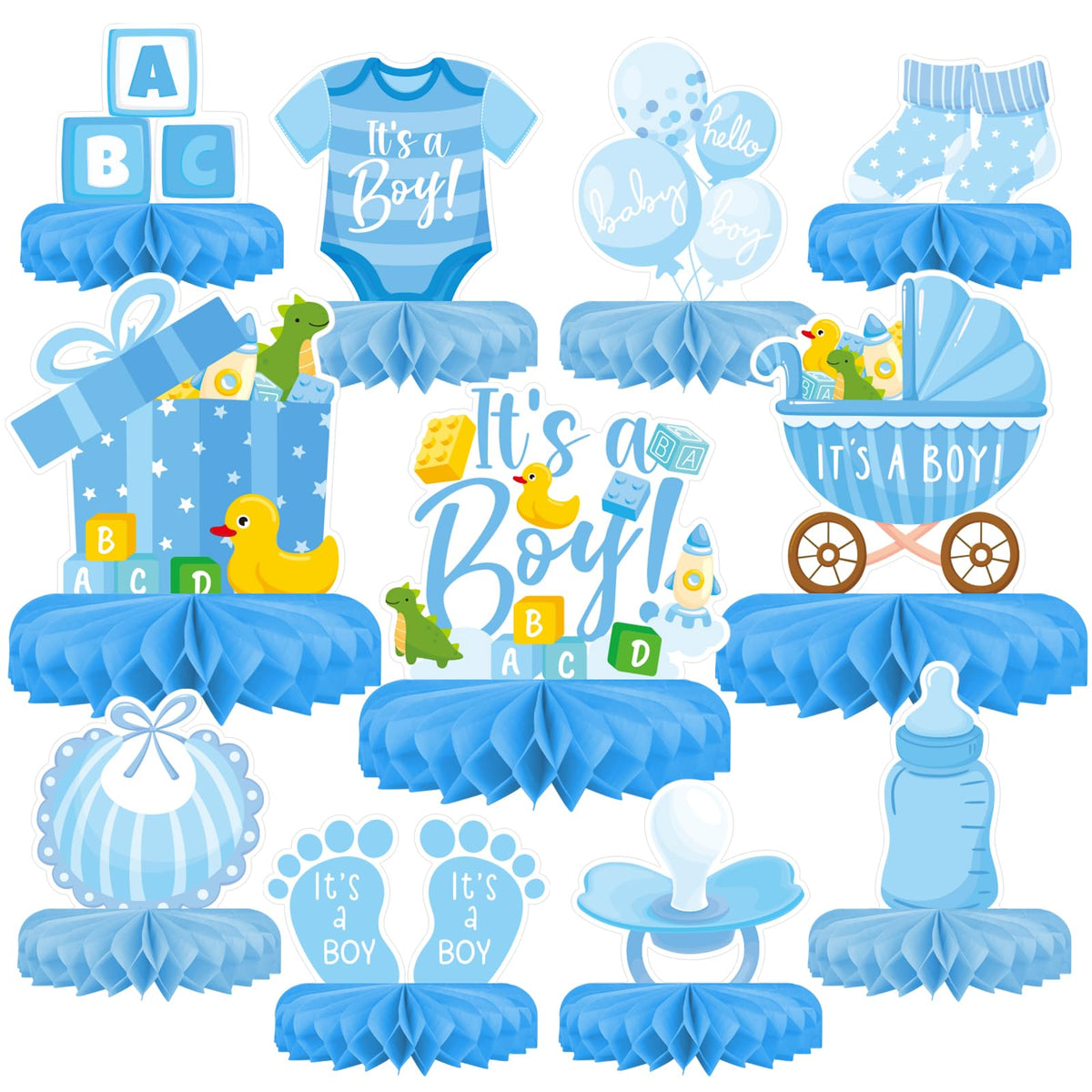 Kids' Birthday Honeycomb Centerpiece Table Decoration Set