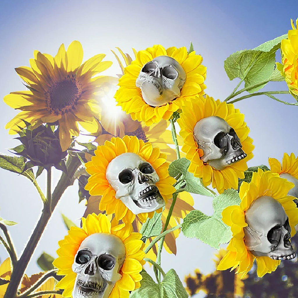 Halloween Skull Sunflower Decor for Parties & Haunted Houses