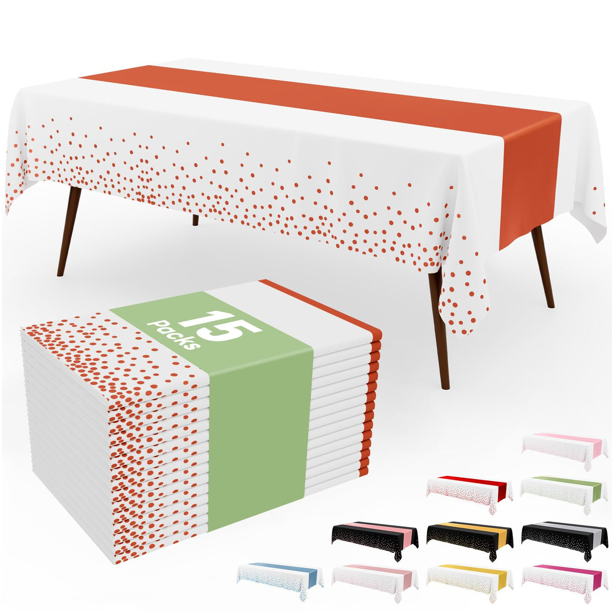 Smiry 12-Pack Gold Print Plastic Tablecloths, 54x108 in