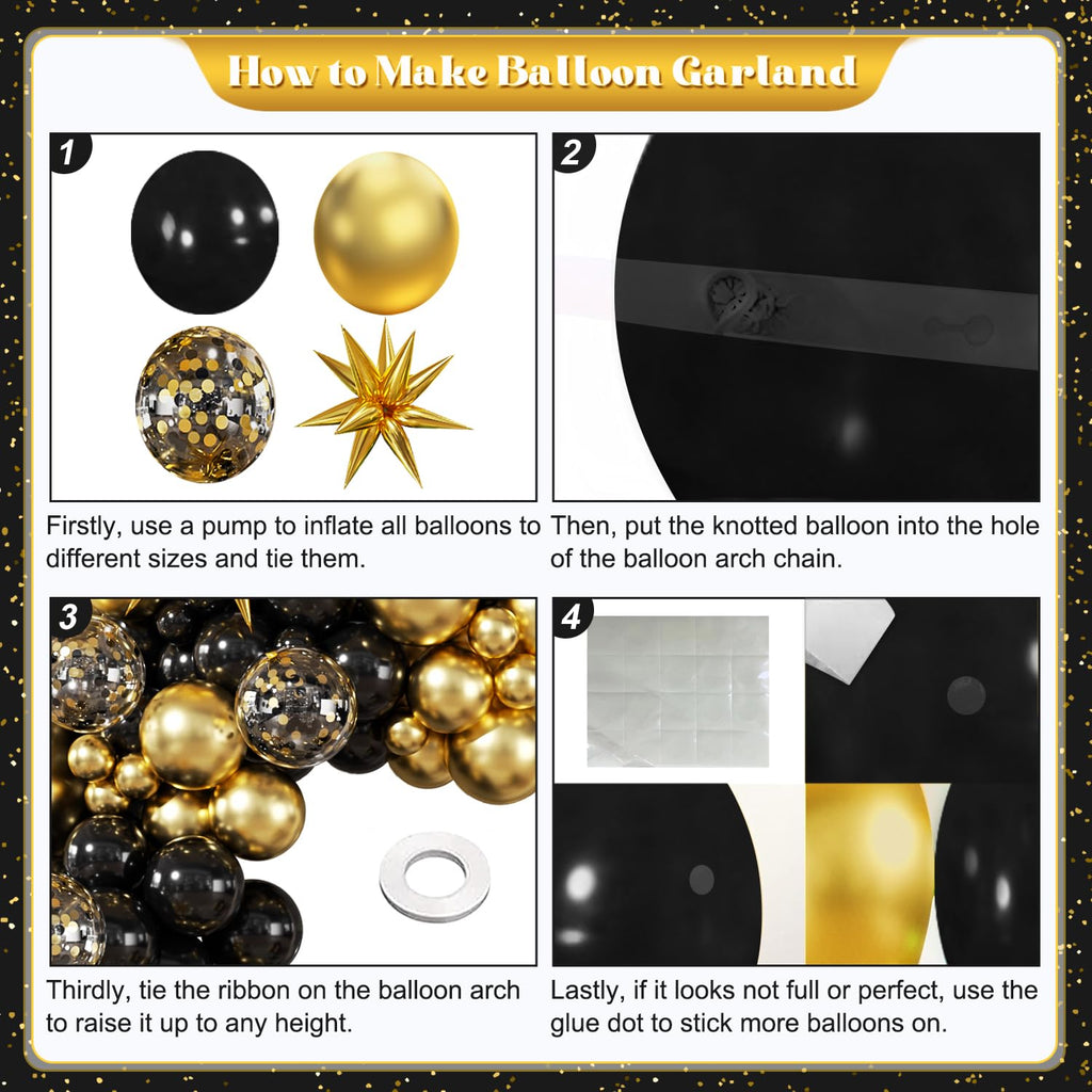 140-Piece Confetti & Star Balloon Garland Arch Kit