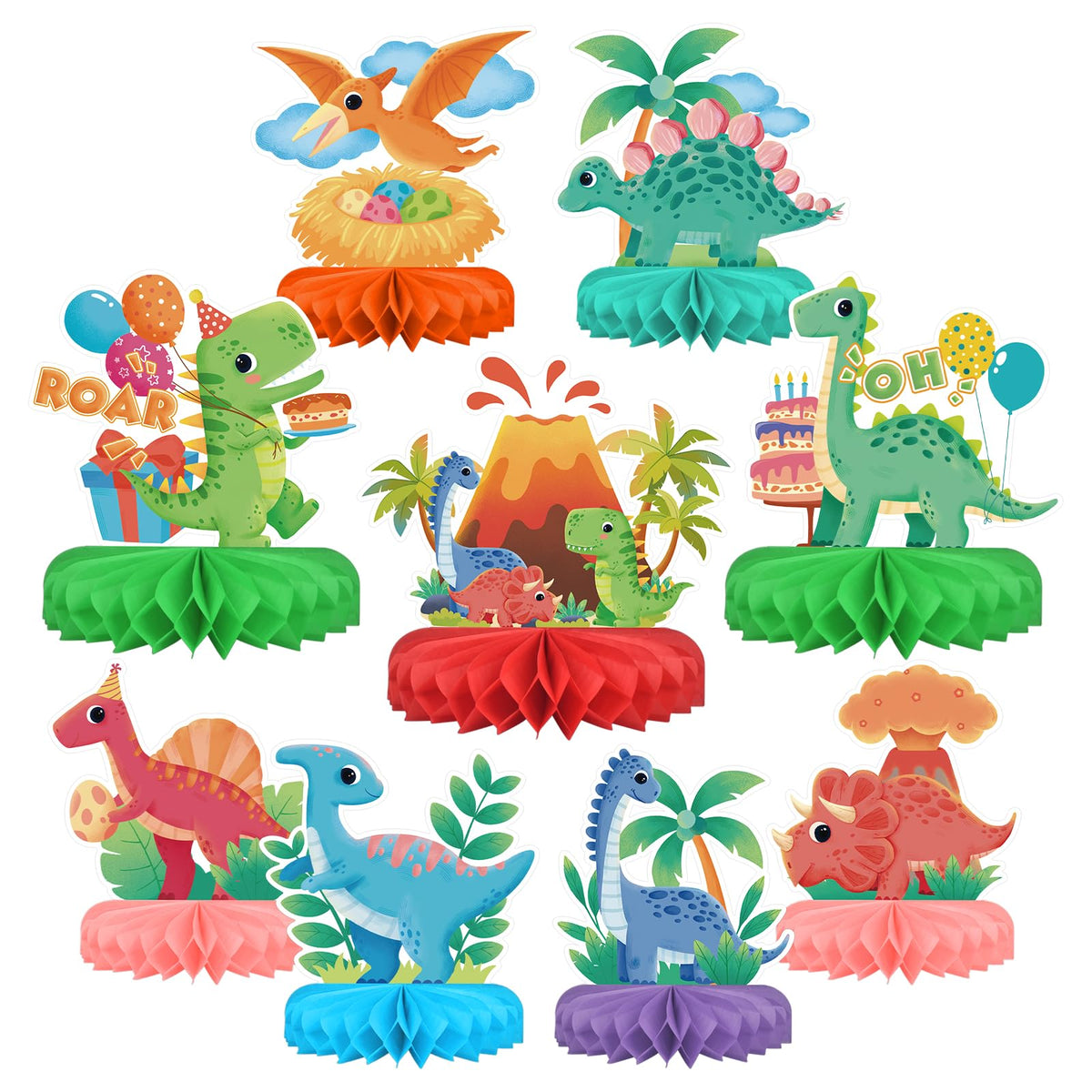 Kids' Birthday Honeycomb Centerpiece Table Decoration Set