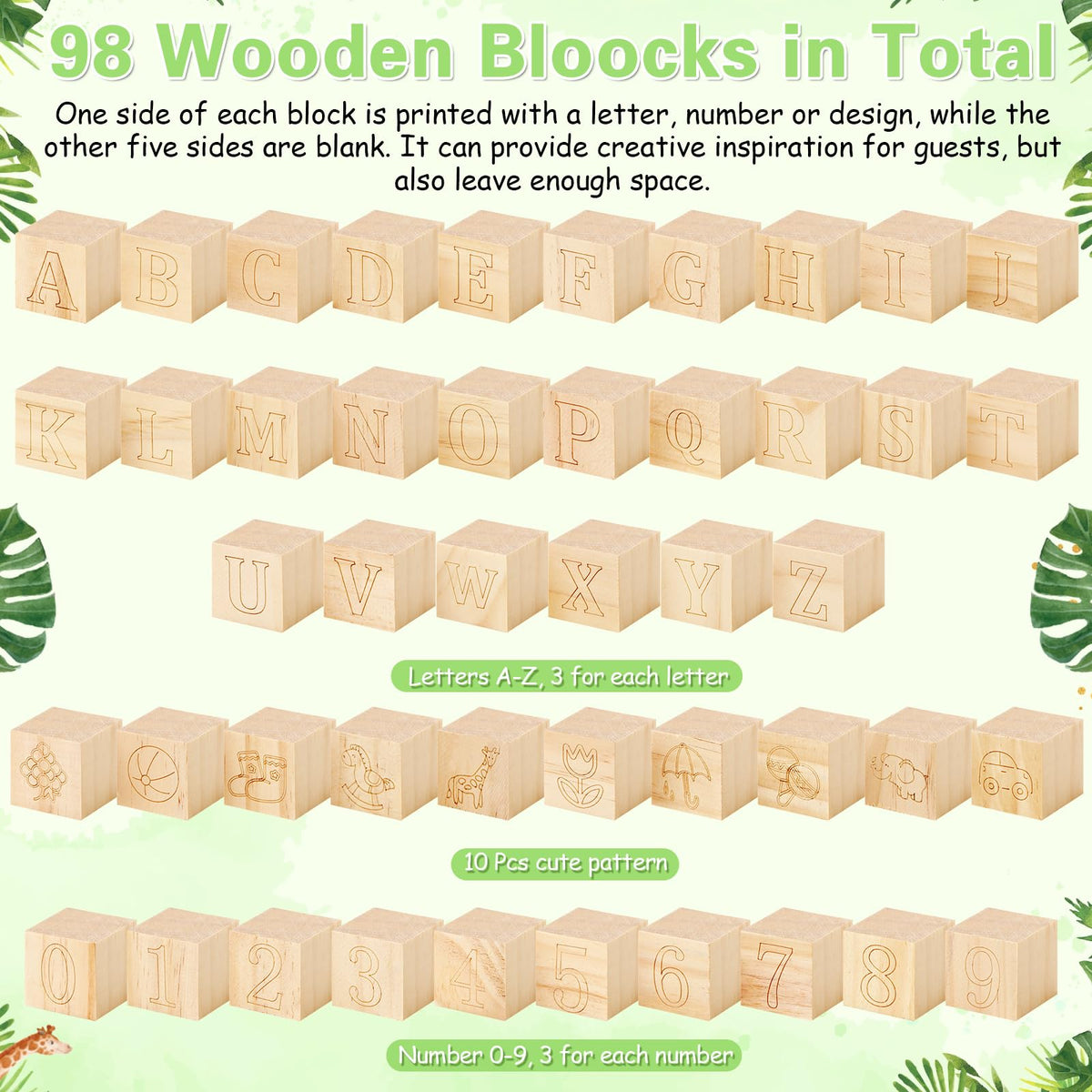 Marsui 136-Piece Baby Shower Game & Decorating Blocks Kit