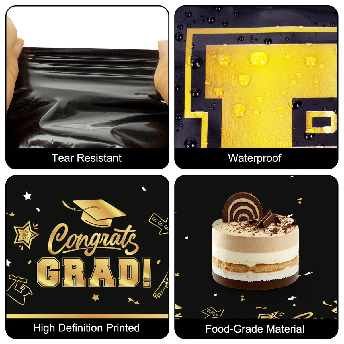 Litmitfu 2-Pack Class of 2026 Graduation Tablecloths
