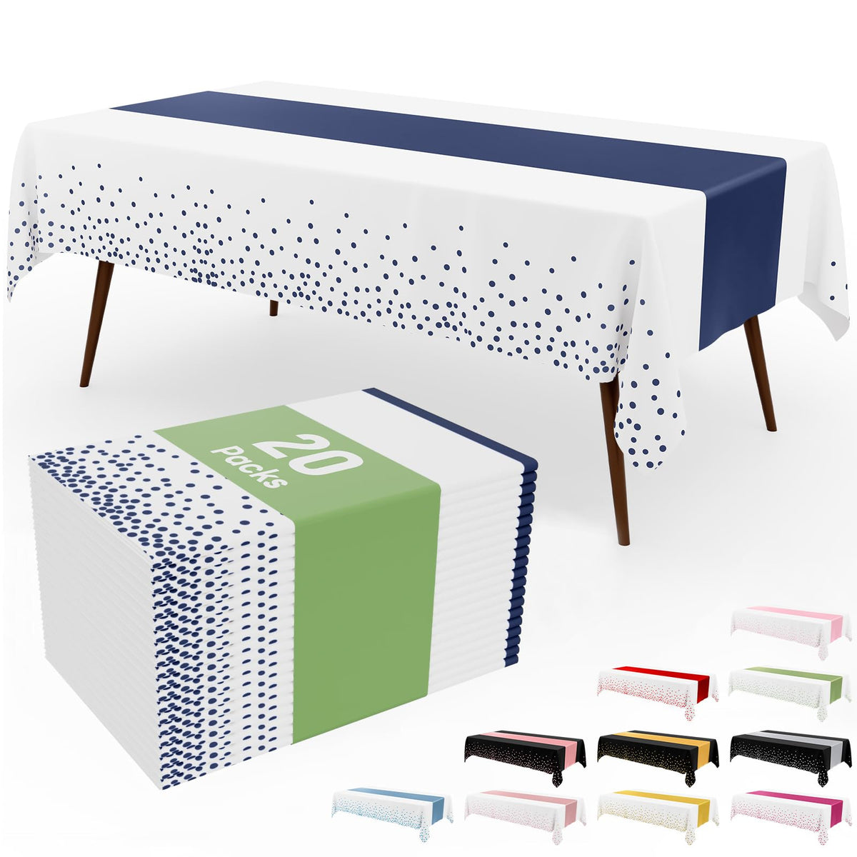 Smiry 12-Pack Gold Print Plastic Tablecloths, 54x108 in