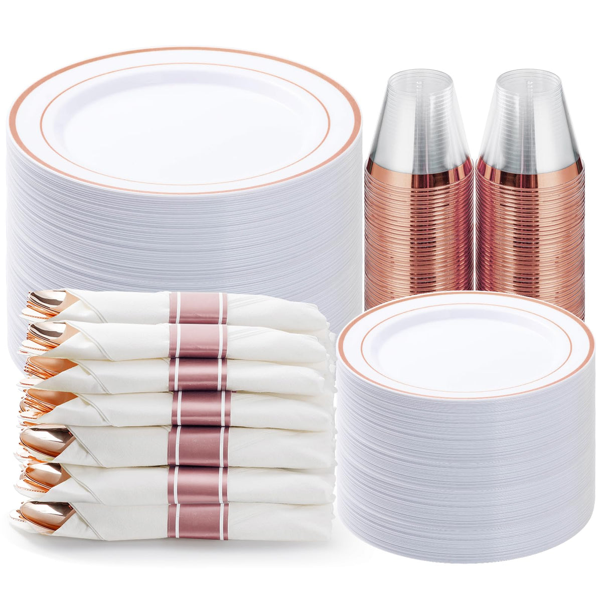 BESTVIP Disposable Party Dinnerware Set for Celebrations