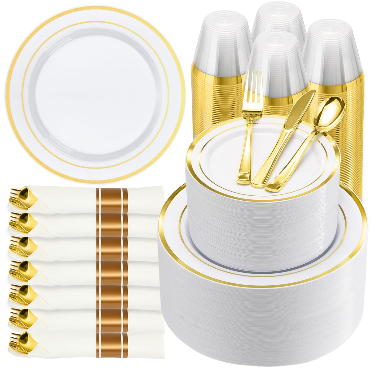 BESTVIP Disposable Party Dinnerware Set for Celebrations