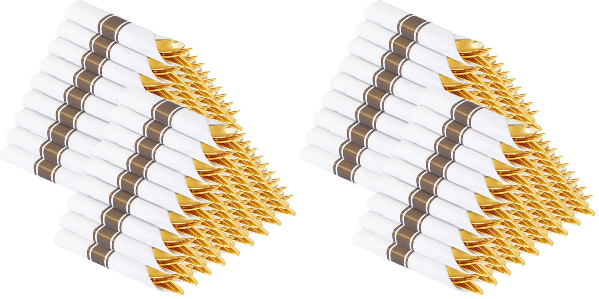 Pre-Rolled Disposable Plastic Cutlery Set for Parties