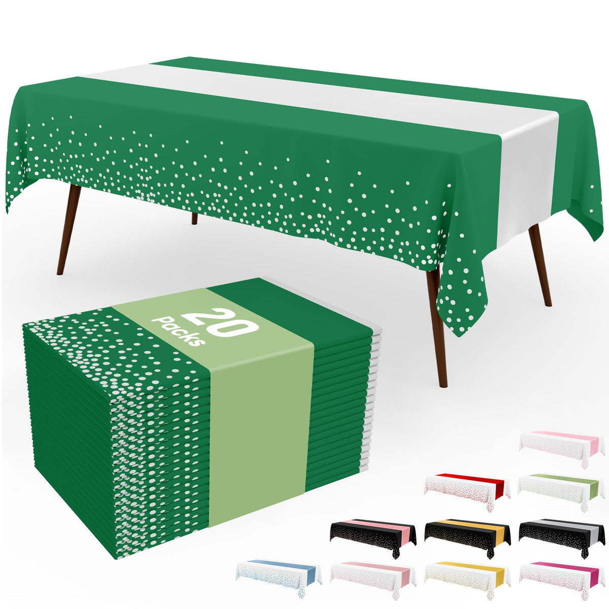 Smiry 12-Pack Gold Print Plastic Tablecloths, 54x108 in