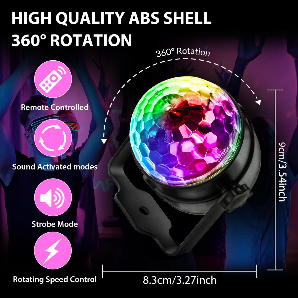 DJ Disco Ball Strobe Light for Parties and Events