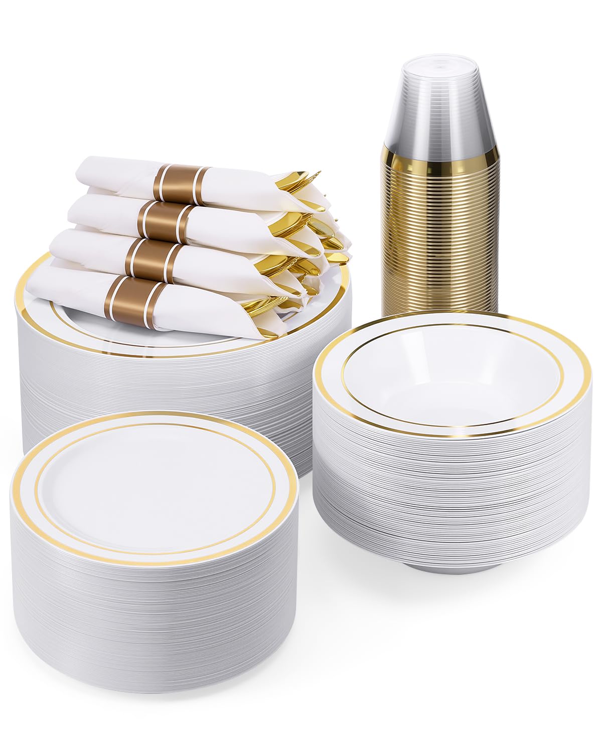 BESTVIP Disposable Party Dinnerware Set for Celebrations