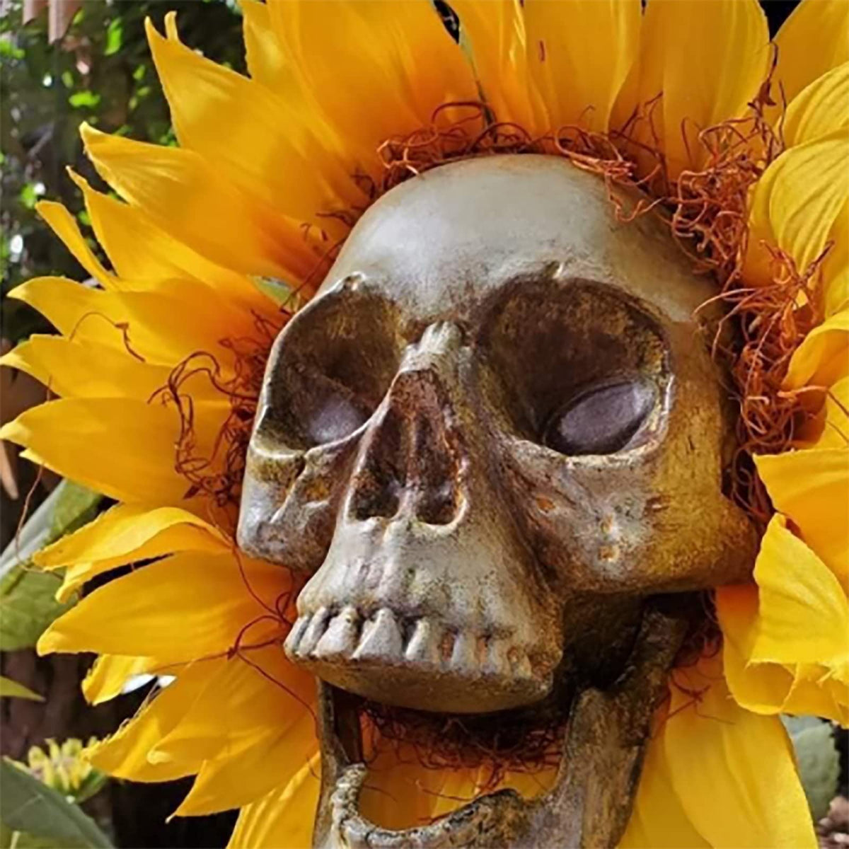 Halloween Skull Sunflower Decor for Parties & Haunted Houses