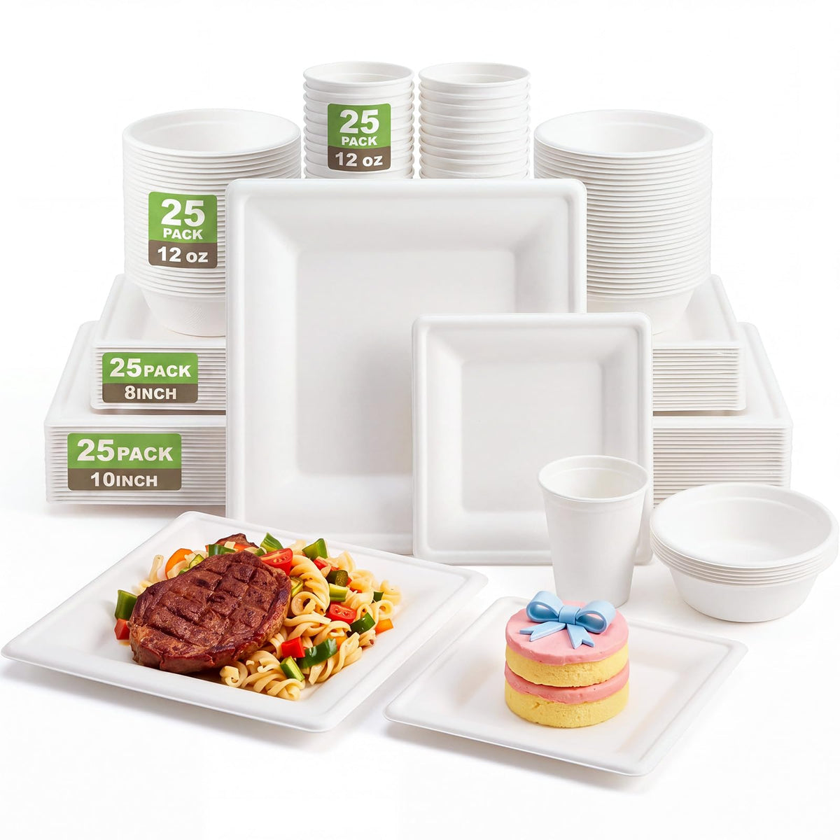 Havawish Compostable Paper Plate & Bowl Set for Parties